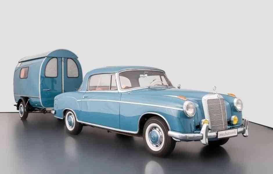 Rare 1960 Mercedes-Benz coupe and matching trailer up for sale
